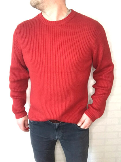 Ciepły sweter czerwony L Tommy Hilfiger