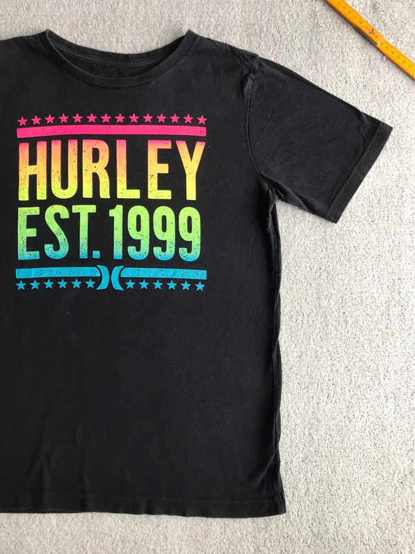 Tshirt koszulka Hurley czarna z nadrukiem do 170 cm